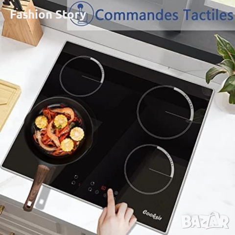 Cooksir CSC-D46001-BB – Стъклокерамичен плот за вграждане с 4 зони, 9 нива на мощност, таймер , снимка 3 - Котлони - 52030924