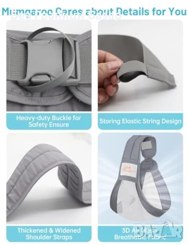 Нова Ергономична слинг раница за новородено Mumgaroo, до 15 кг бебе, снимка 5 - Кенгура и ранички - 51129147