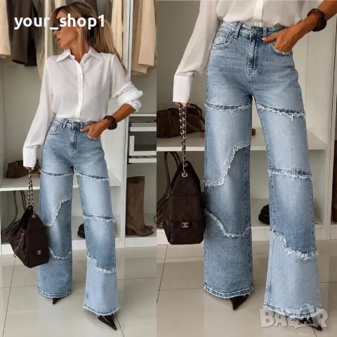 Топ модел дамски дънки широк крачол wide leg , снимка 5 - Дънки - 55959475