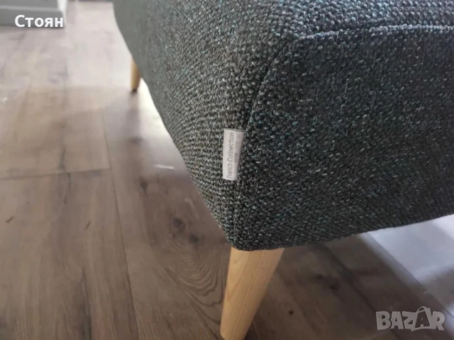 Сива табуретка от плат, снимка 2 - Дивани и мека мебел - 52010878