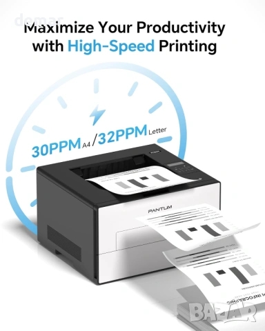 Безжичен лазерен принтер PANTUM BP4209DW - черно-бял, A4, 30 стр./мин., снимка 6 - Принтери, копири, скенери - 53632123