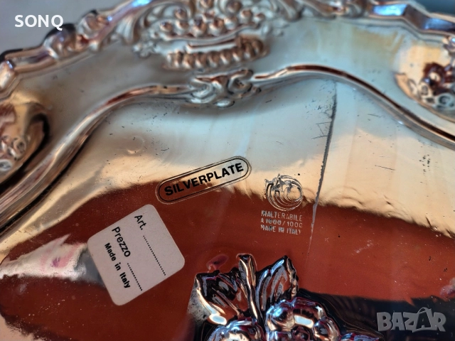 Прекрасна Италианска Посребрена Фруктиера, снимка 7 - Антикварни и старинни предмети - 52923756