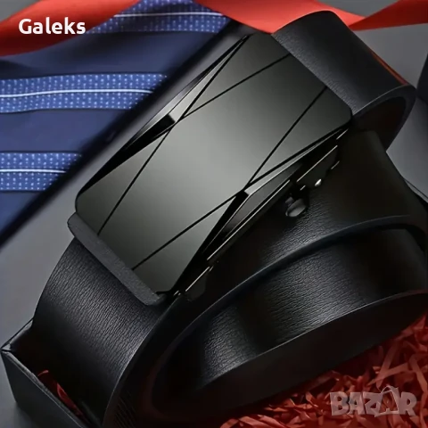 Мъжки, Официални/Дизайнерски черни автоматични кожени колани с модерен дизайн!, снимка 11 - Колани - 50508034