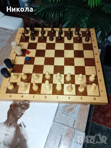 Шах-табла48/48 с дървени фигури и пулове, снимка 3 - Шах и табла - 49643262
