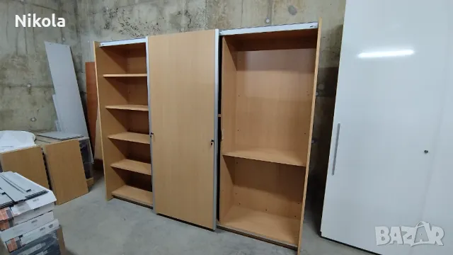 Трикрил гардероб с плъзгащи се врати 240 /46 /200 см офис шкаф за документи, снимка 11 - Гардероби - 49091606