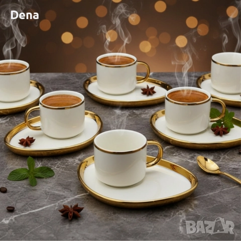 Луксозен комплект за кафе , снимка 5 - Сервизи - 52327705