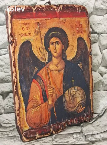 Репродукция на икона на Архангел Михаил, 18/25 см УНИКАТ, снимка 5 - Икони - 36894839