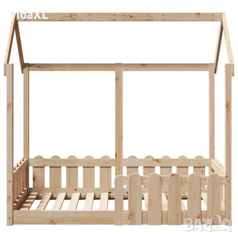 vidaXL Рамка за детско легло къща, 70x140 см, масивна борова дървесина, снимка 4 - Спални и легла - 56148216