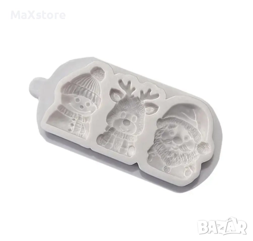 Снежко елен дядо Коледа Силиконов молд за гипс смола фондан за декорация на торта , снимка 2 - Форми - 52005491