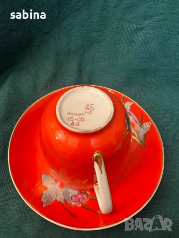 Руски порцелан-чаши за чай, мляко, компот на Барановски завод -Малва, снимка 8 - Антикварни и старинни предмети - 50717225