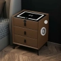 Интелигентно нощно шкафче Smart Heater, USB и Type-C порт, Bluetooth, кафяв, снимка 2