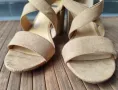 Сандали на ток Bata 38 номер, в бежово , снимка 2