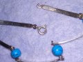 ДИЗАЙНЕРСКА МАРКОВА СРЕБЪРНА ГРИВНА с ЕСТЕСТВЕН ШЛИФОВАН ТЮРКОАЗ СРЕБРО 925 - ЧАСТ от КОМПЛЕКТ 38888, снимка 7