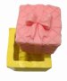 3D подарък кутия кубче мрежест силиконов молд форма калъп гипс свещ декор, снимка 1 - Форми - 42735641