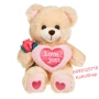 Плюшено мече със сърце и роза – романтичен подарък за Св. Валентин, снимка 1