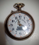 Джобен железничарски часовник - Roskopf , снимка 1 - Антикварни и старинни предмети - 44551977