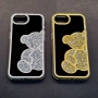 iPhone 16e кейс мече с камъчета сребърен златен, снимка 1