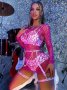 Красив Секси Комплект Колеция FETISH HARNESS в Светло Розов Нежен Цвят с Бели Перлички КОД 0070, снимка 4