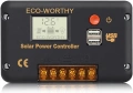 PWM соларен контролер 30A за 12V и 24V системи с LCD дисплей и USB портове, снимка 1