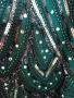 Зелена рокля с пайети и ресни , снимка 5