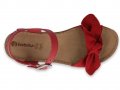 Дамски анатомични кожени сандали с панделка INBLU, Червени, снимка 4
