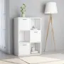 vidaXL Шкаф за съхранение, бял, 60x29,5x90 см, инженерно дърво, снимка 2