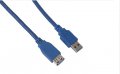 Кабел USB3.0 Мъжко към Женско 3m Син VCom SS001306 Cable USB - USB M/F, снимка 1 - Кабели и адаптери - 34333271