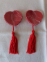 Висулки за гърди с форма сърце в червено, снимка 7
