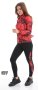 Дамски спортен екип червен с цветен клин , снимка 1 - Спортни екипи - 32155098