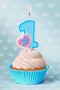 Свещ за Торта в Небесно Синьо "Only One", снимка 2