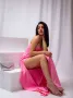 Розова дамска стилна рокля , снимка 2