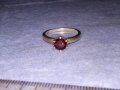 ИЗЯЩЕН СРЕБЪРЕН Тип ГОДЕЖЕН ПРЪСТЕН СРЕБРО 925 с ГОЛЯМ ЮВЕЛИРНО ФАСЕТИРАН ГРАНАТ или РУБИН 38674, снимка 12