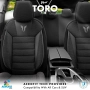 К-т Луксозна Тапицерия Automat-OTOM, Текстил с еко кожа, TORO Design, Черна със сив шев, снимка 4