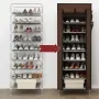 Шкаф за обувки 9 реда – 27 чифта, цип, кафяво/бежово, снимка 6