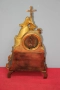 Позлатен бронз каминен часовник фигура жена религиозен кръст, снимка 9