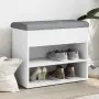 vidaXL Пейка за обувки, бяла, 62x32x50 см, инженерно дърво, снимка 2