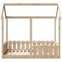 vidaXL Рамка за детско легло къща, 70x140 см, масивна борова дървесина, снимка 4