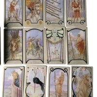 Елегантнo таро: Golden Art Nouveau Tarot & Etherial Visions & Egyptian Art Nouveau Tarot, снимка 12 - Карти за игра - 42293138