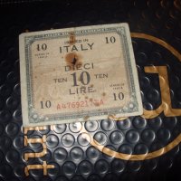 10 лири съюзническа военна валута 1943 г, снимка 1 - Нумизматика и бонистика - 41352833