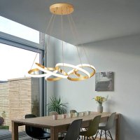 Лампа за трапезария LED висулка Дизайн на димируем пръстен Лампа за маса за хранене Модерен полилей , снимка 5 - Лампи за таван - 41249167