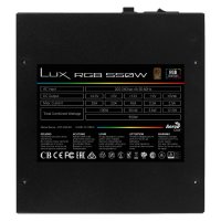 Захранване за настолен компютър AeroCool Lux RGB 550W ATX , снимка 4 - Захранвания и кутии - 34499663