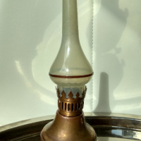 Медна лампа с батерия и крушка . , снимка 2 - Антикварни и старинни предмети - 44749629