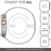 CHANCHY Каишка от неръждаема стомана за Apple Watch Ultra 2 Band 49 mm 45 mm 44 mm 42 mm, снимка 2 - Смарт гривни - 44736455