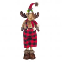 Коледен декоративен елен с Кариран панталон, 75см , снимка 1 - Декорация за дома - 34744356