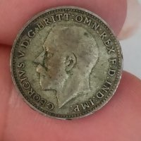 3 пенса 1921 г сребро Великобритания , снимка 3 - Нумизматика и бонистика - 41573405