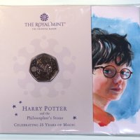 Великобритания 50 пенса 2022 Хари Потър и философския камък, снимка 1 - Нумизматика и бонистика - 41758395