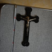 Стоманен старинен кръст разпятие религия Исус , снимка 3 - Антикварни и старинни предмети - 40538284
