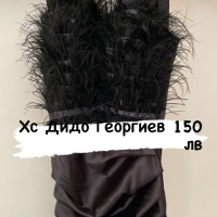 Луксозна официална абитуриентска парти бална коктейна черна рокля пера дизайнерска Дидо Георгиев , снимка 5 - Рокли - 44635051