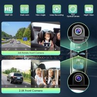 Нов 9-инчов Безжичен CarPlay/Android Auto + 2.5K Dash Cam за кола автомобил, снимка 3 - Друга електроника - 44394583