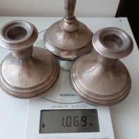 Сребърни свещници 1060 грама,цената е за трите./Сребро 925-Англия/, снимка 14 - Колекции - 41959076